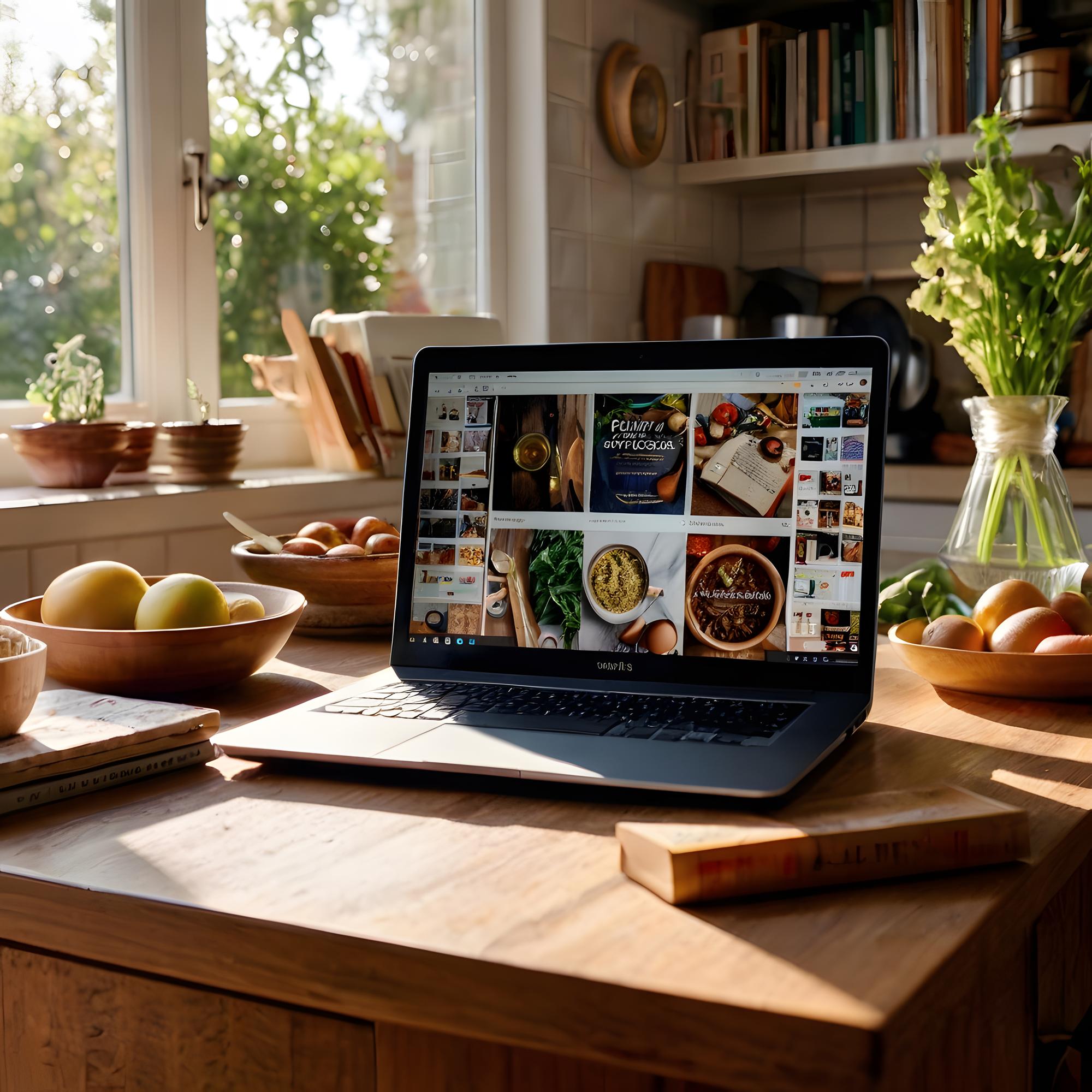 Schermo con lezione di cucina online